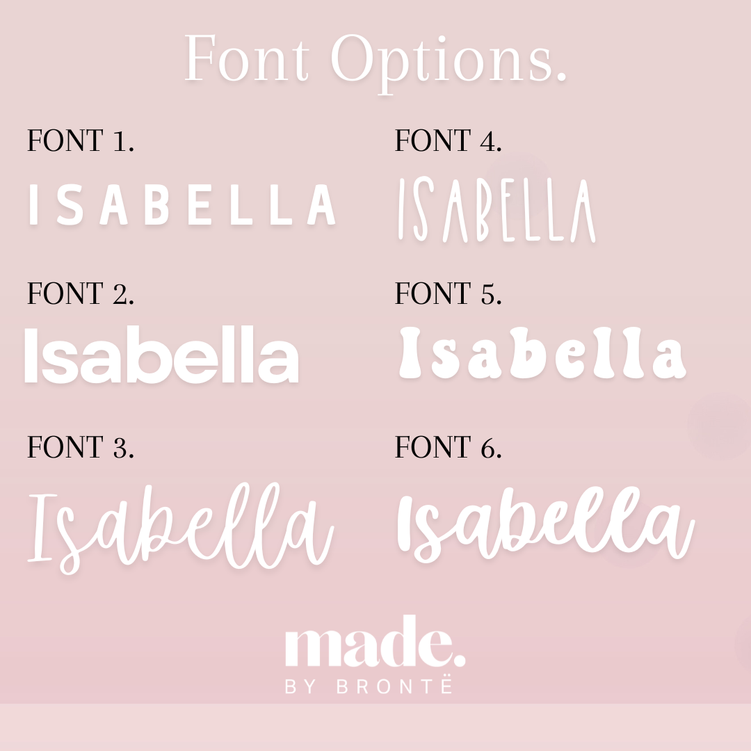 made by bronte font options