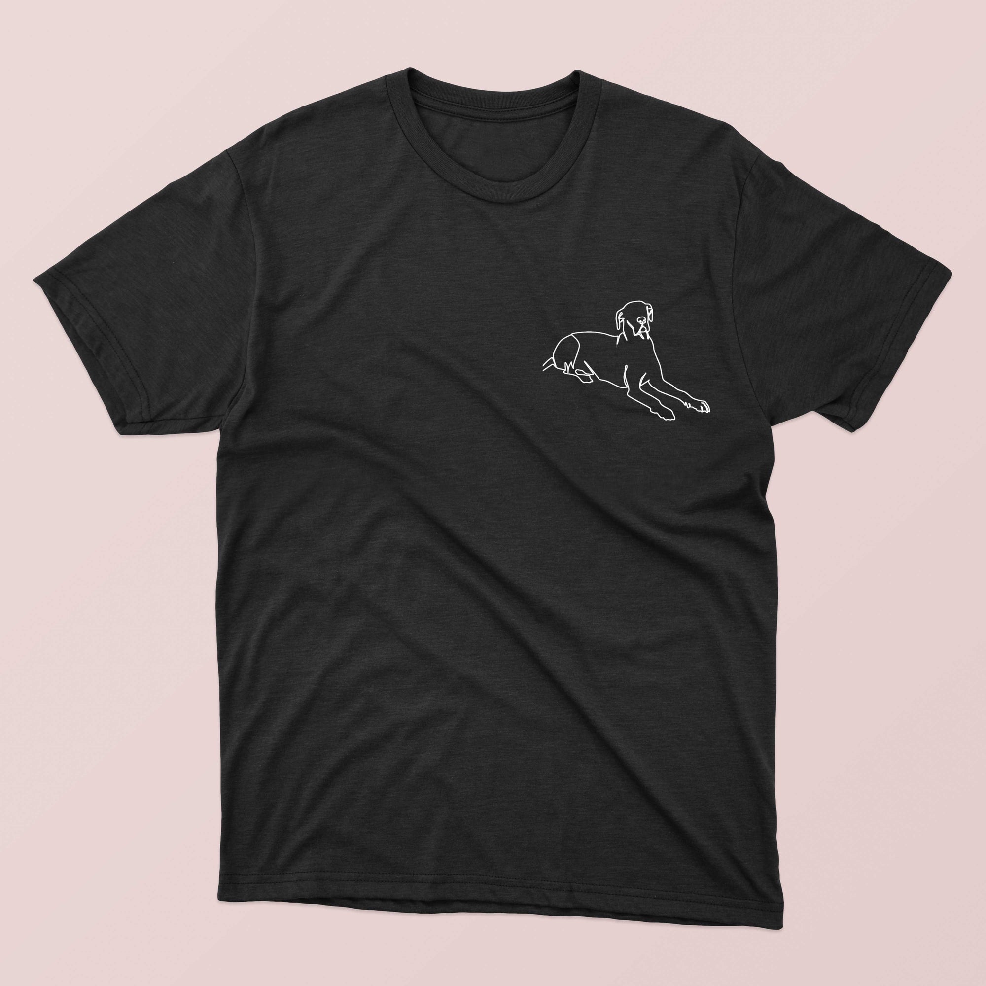 Unisex Personalised Pet Line Drawing T-shirt | Custom Animal Photo T-shirt
