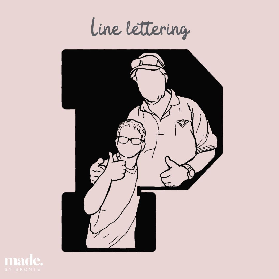 Line Drawn Letters | Personalised Apparel