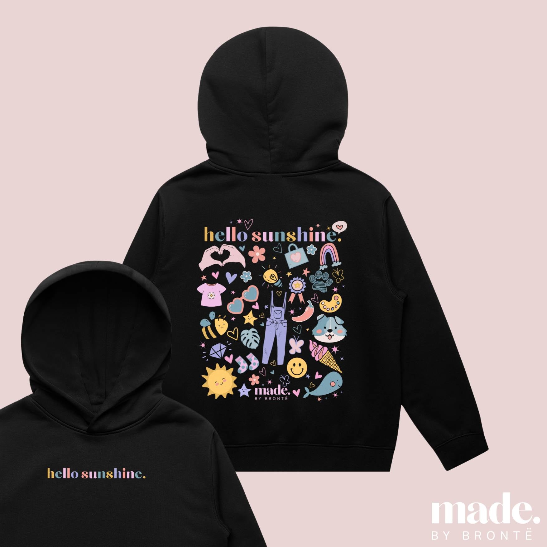 "Hello Sunshine" | Kids Hoodie | Made by Brontë Apparel