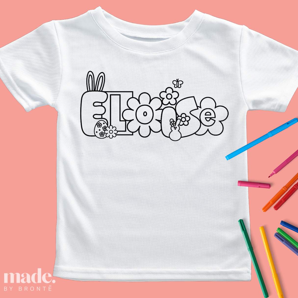 Easter Customised Name T-Shirt | Personalised Kids Artwork Top