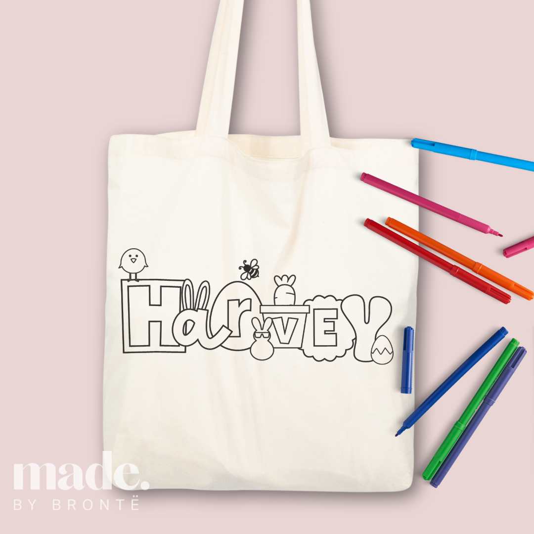 Colouring-in Tote | Personalised Easter Bag | Fast Turn Around