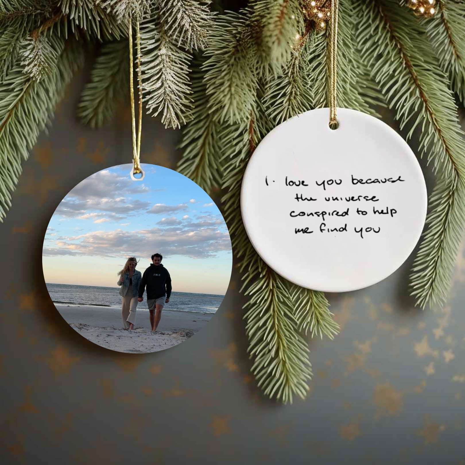 christmas couple gift - personalised customised bauble with love letter. made by bronte