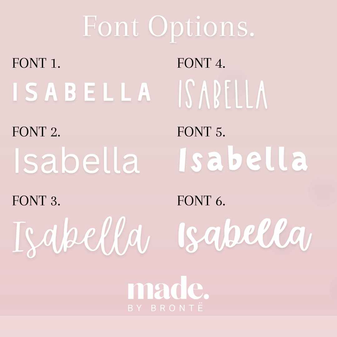 made by bronte font style options