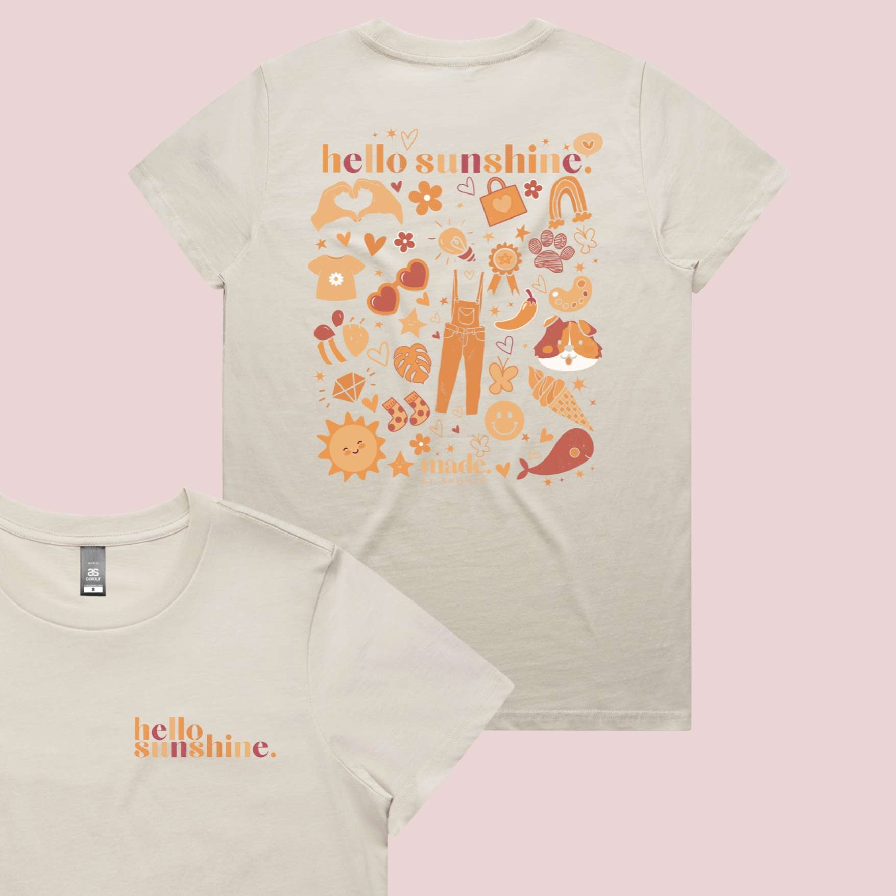 "Hello Sunshine" Unisex Tshirt | Orange  | Made. By Brontë Apparel