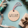 Plywood tag with black font william